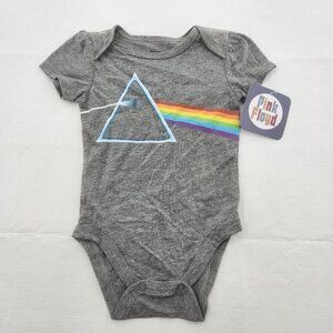 Pink Floyd Baby Rock Band Grey Short-Sleeve One-piece Bodysuit Size 12mo